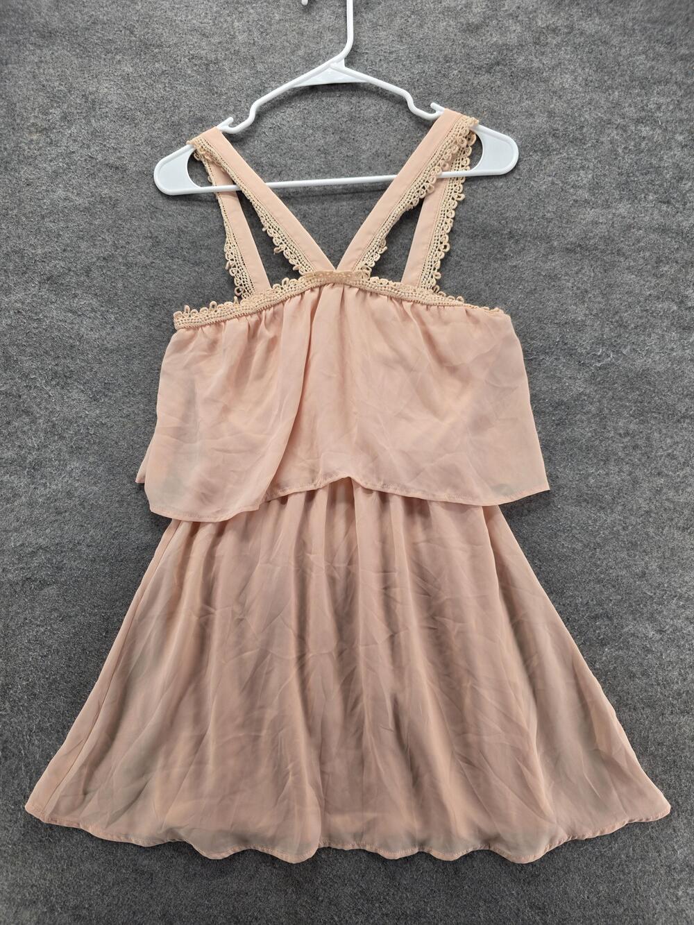 Tobi Dress Womens S Pink Short Sundress Blouson Sleeveless Scoop Neck Lined